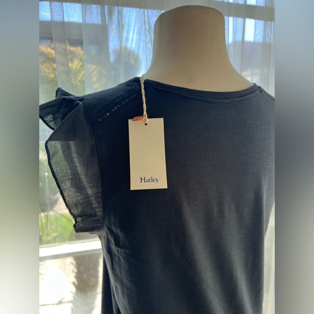 Black Ruffle Sleeve Top - Picture 4 of 7